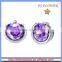 FS FLOWER - Round Gemstone Silver Earrings