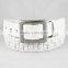 [Taiwan YM] 2016 trendy design white leather belt men used