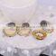 Metal Alloy Plated Gold Earrings, Circle Shape Pave Crystal Jewelry Stud Earrings