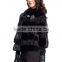 2015 wholesale new style black short real sheep fur coat for women