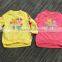 Wholesale top brand children winter clothes, kids top with 100% softer cotton shoulder open