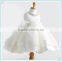 Hot Sale Sleeveless Beaded Tulle Ball Gown Flower Girl Princess Dresses For Kids Girl White Long Dress Full Dress