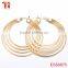 2016 simple gold earring designs for women, beautiful ear piece designed for girls, wholesale fashion jewelry stainless steel