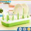Morden kitchen design plastic dish containers plate drying rack with tray