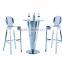 B133G luxury stainless steel bar furniture bar table and bar chair