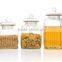 ZIBO square clear glass wholesale apothecary jars with glass lids