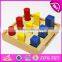 2017 New design toddlers geometry blocks wooden montessori toys for 2 year old W12F009