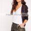 custom ladies khaki elasticated waist faux leather shorts
