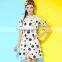 HOYUGO digital printing lace high neck dresses lace dress