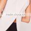 Plain White High Collar Sleeveless Knitwear With Split Back Women Wrap Back Tunic Top White