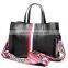 Top-Grade Simple Design Leather Hand Bags Color Straps Women Tote Handbag