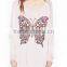 Runwaylover EY2187B 2017 Ladies Fashion Butterfly Printed Long Sleeve T-Shirt