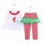 2015 Christmas Santa Cotton Little Girls Boutique Remake Clothing Sets