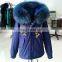 $345 winter clothing fashion raccoon fur collar army green beading jacket manufacturer