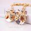 Cute gold plated crystal beetle metal car keychain
