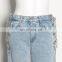 TWOTWINSTYLE Sexy High waist Patchwork Chains Hit Color Straight Vintage Jeans For Female