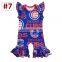 Baby Boutique Cotton Rompers Toddler Girl Spring Summer Flutter Sleeve Baseball Football Print Jumpsuit