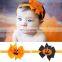 pumpkins Halloween Baby Girl Hair Bows Headbands orange black Toddler Infant Children Elastic Headwear headband 11*10cm