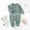 Two-way Zipper Long Sleeve Baby Onesie Antislip 100% Organnic Cotton Baby - Toddler Footed Pajamas