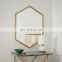 Modern Luxury Oversized Hotel Bathroom Mirrors Decorative Antique Gold Hexagonal Wall Mirror On Sale