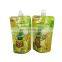 Custom printed ziplock clear drink reusable food spout pouch plastic liquid stand up spout pouch