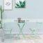 Outdoor Table Cafe Garden Terrace Square Picnic Furniture Modern White Metal Plastic Chair And Dining Set Folding Outdoor Tables