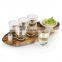 factory direct sale small acacia wood cup holder shot glass cups serving tray