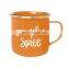 Wholesale diswash safe sublimation vintage customized logo enamel coffee mug