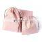 PandaSew 8*10 cm Fine Pink flannle bags with logo customized drawstring bag suede jewelry pouch