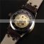 SHENHUA 9397 Bronze Automatic Skeleton Mechanical Watch Men Steampunk Retro Leather Analog Men's Wrist Watches Relogio Masculino