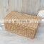 Hot Selling Vintage Wicker Seagrass Lidded Storage Basket Flip top lid Rectangular ChESt basket Wholesale