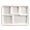5 Compartment Compostable Tableware Disposable Biodegradable Dinnerware Sugarcane Bagasse Trays