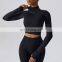 Custom Full Zipper Sports Slim Four Way Stretch Jackets Women Long Sleeve Yoga Crop Tops