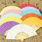 Wholesale Custom Printed Logo Bamboo Folding Hand Fan for Wedding Wooden Hand Held White Paper Folding Hand Fan