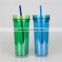 Mlife Double wall AS 16oz Drink Insulated Tumbler With Straw And Lid For Ice Cream