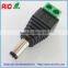 Easy wire 5.5*2.1/2.5mm DC plug,BNC male,RCA plug adaptor connector with TWO POST terminals for CCTV cameras and led