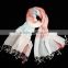 Winter Autumn Fashion Checked Plaid Striped Woven Cotton Linen Woman Scarf With Tassel