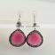 LFD-062E Wholesale Mixed Color Cat's Eye Stone Pave Rhinestone Crystal Dangle Earrings Jewelry Finding