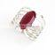 hammered faux gemstone cuff bracelet