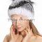 QD80241Hot New Products For 2015 Rex Rabbit Fur Hat With Silver Fox Fur