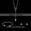 2016 Fashion Long Triangle Gold Plated Crystal Necklace / Earrings / Bracelet Bridal Accessories Jewelry Sets