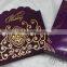 Purple Hand Embroidered Wedding Invitation