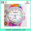Cheap colorful arabic numerals timepieces, child's rainbow silicone watch, colorful bezel hotsale jelly watch
