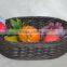 Decorative displaying rattan fruit storage basket in supermarket