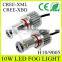 Fog light car led crees-xml/crees-xbd 9005/h8/h11/h16 foglight dual color