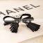 Fashion Suede Fabric Cloth Bow Hairpin Tassel Pendant Duckbill Clip Fringe Side-Knotted HairClip Accessories Barrettes For Women