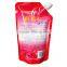 Washing liquid bag with spout