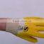 Hot sale yellow Nitrile Coated white nylon Gloves for worker