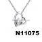 fashion austria crystal interlocking sideways heart necklace