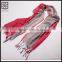 Red Jacquard Acrylic Stripe Scarf